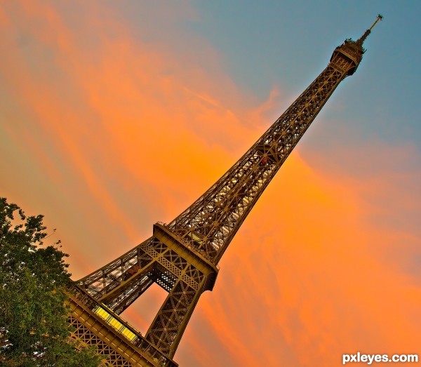 Leaning Eiffel Tower Paris France