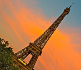 Leaning Eiffel Tower Paris France