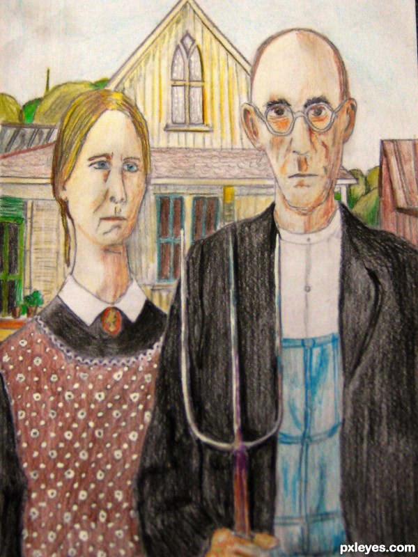 Creation of American Gothic - Grant Wood: Final Result