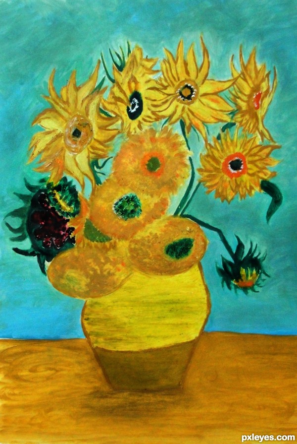 Creation of Twelve_Sunflowers: Final Result