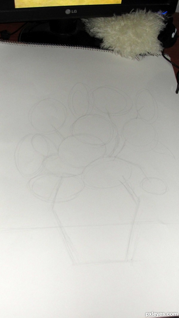 Creation of Twelve_Sunflowers: Step 1