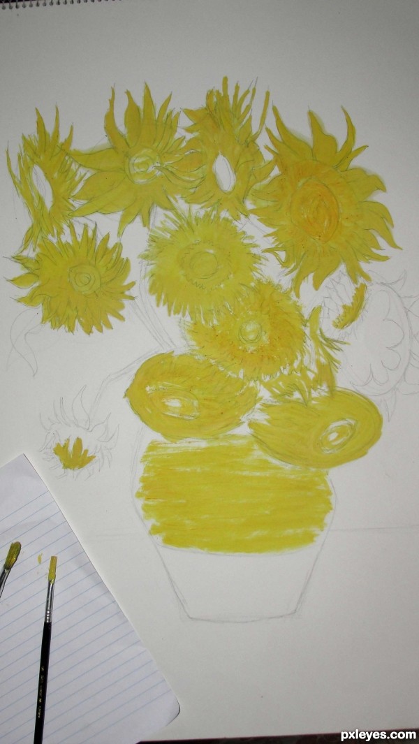 Creation of Twelve_Sunflowers: Step 3