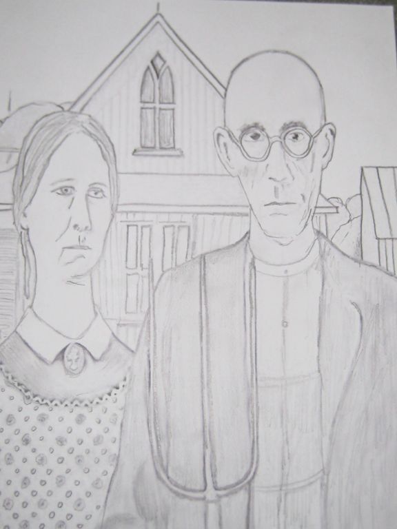Creation of American Gothic - Grant Wood: Step 2