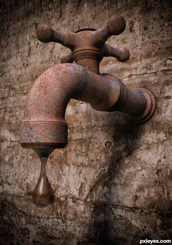 Creation of Rusty Dripping Tap: Final Result