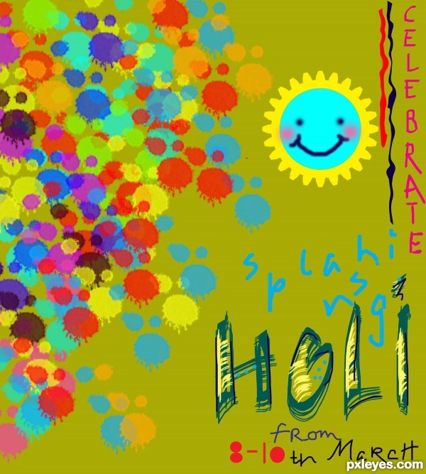 Creation of Holi Poster: Final Result