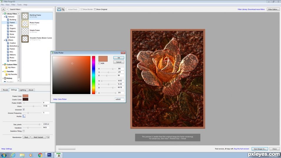 Creation of Beaten Copper Rose: Step 5