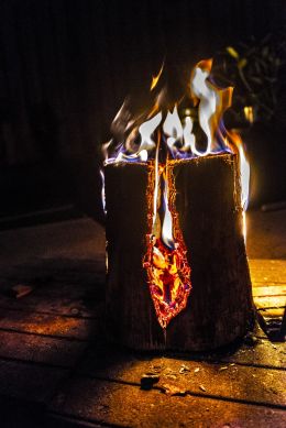 Wood on fire