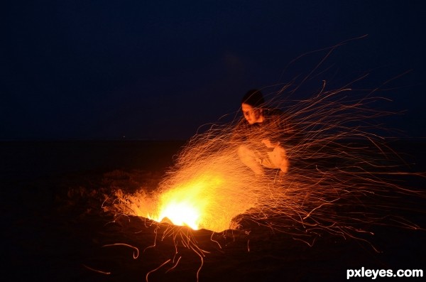 beach fire