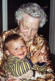 1st grandcild with his great grandma