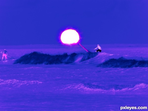 Creation of Surf's Up...Neon style: Step 3