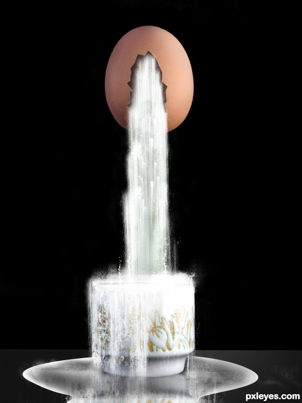 Creation of Egg Waterfall: Final Result