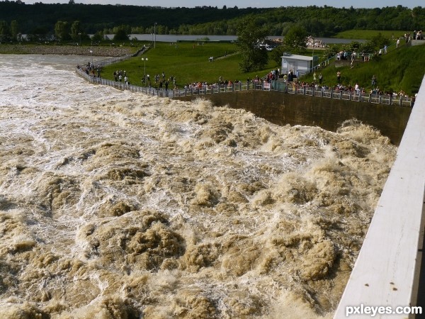 Flooded dam