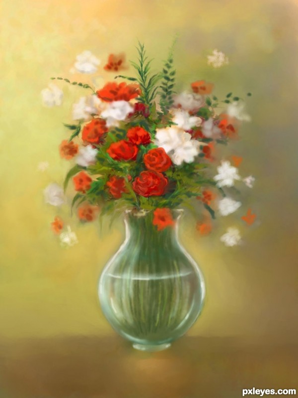 Creation of Flowers and Vase: Step 6
