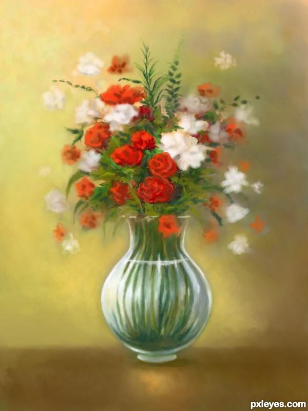 Creation of Flowers and Vase: Step 7