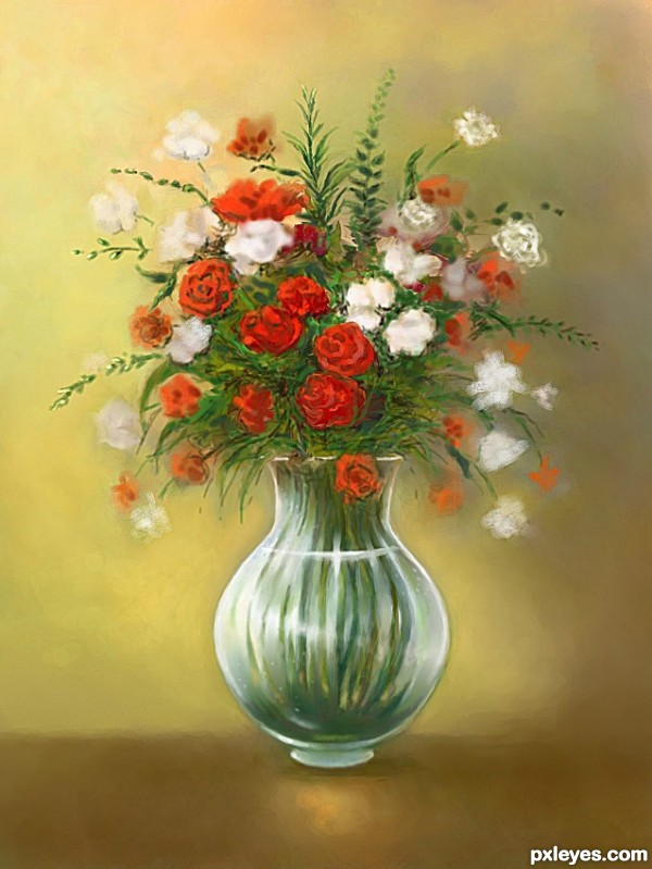 Creation of Flowers and Vase: Step 8