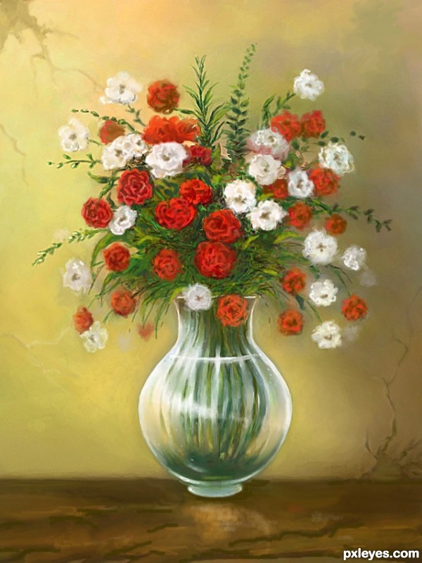 Creation of Flowers and Vase: Step 9