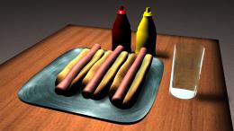 HotDogs, Sauce and Water