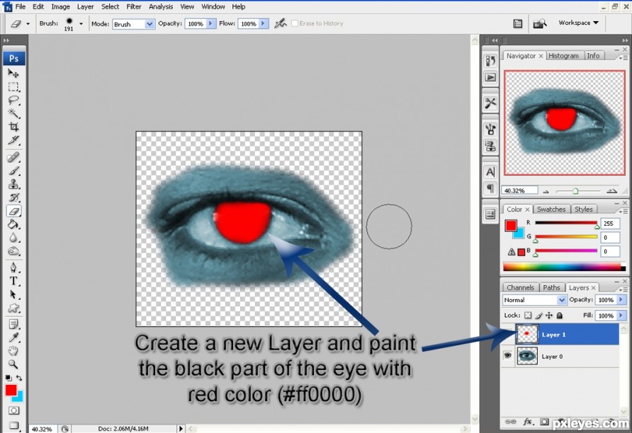 Creation of Watery eye: Step 4