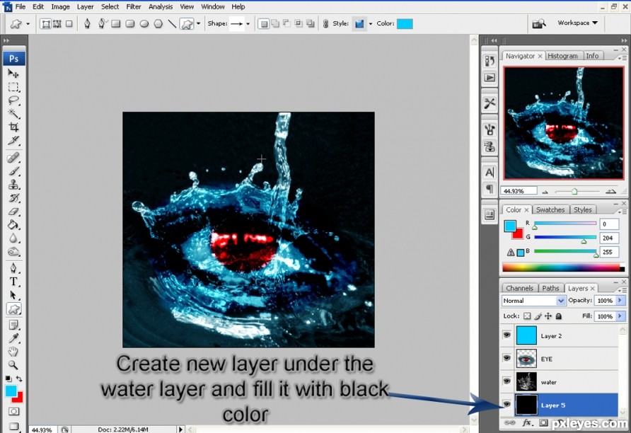 Creation of Watery eye: Step 9