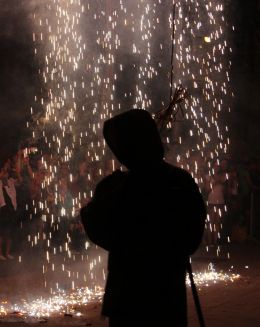 Framed by fire.  St Johns Day, Barcelona