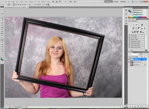 Creation of She was for sure!: Step 2