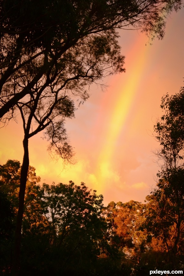 sunset rainbow