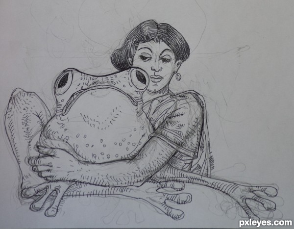 Creation of kiss your frog: Step 3