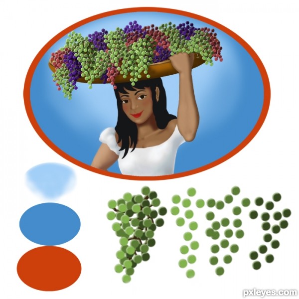 Creation of Fancy Hat Grapes: Step 4