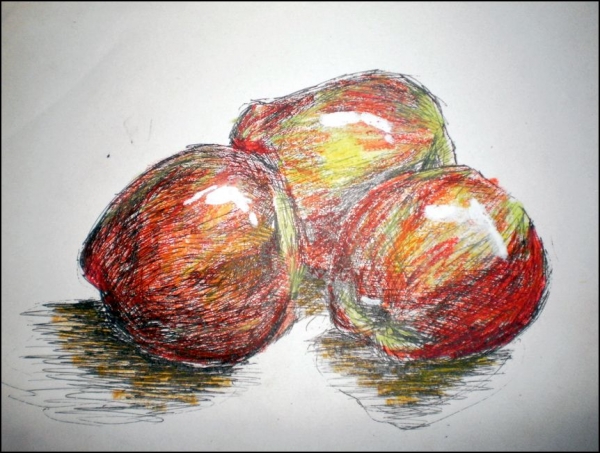 Creation of Apple still life: Step 3