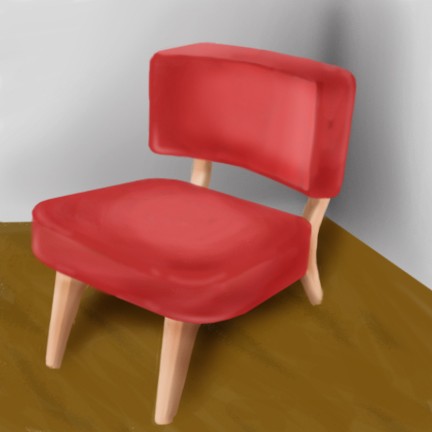 Creation of red chair: Final Result