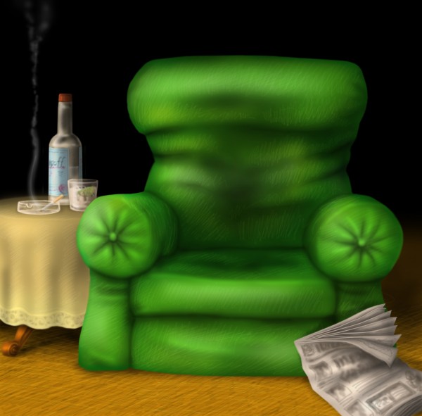 Green armchair