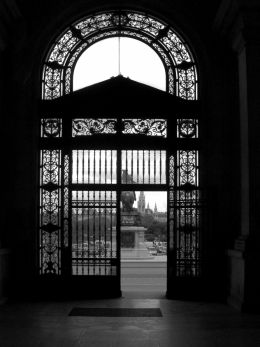 Gate in black and white
