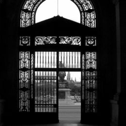 Gate in black and white Picture