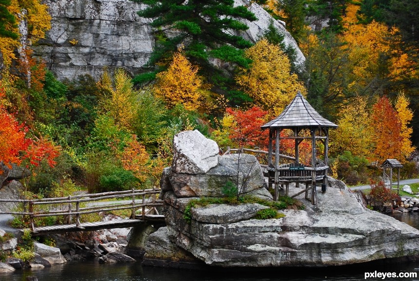 autumn gazebo photoshop picture)