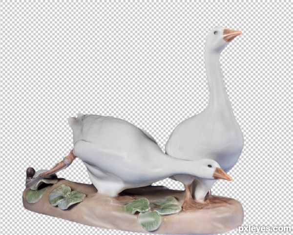 Creation of Warning: Geese Figurines on Runway: Step 1
