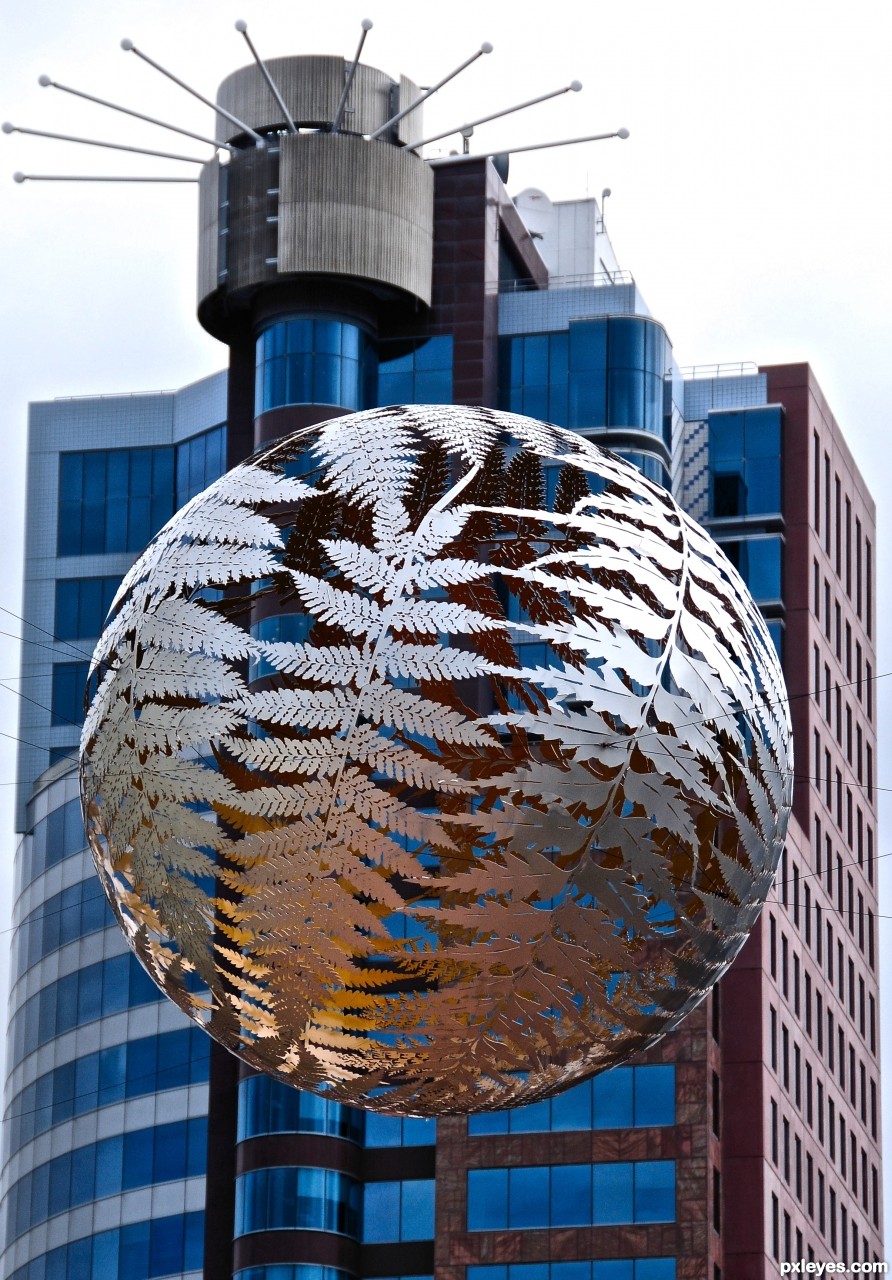 a suspended 3.4m sphere