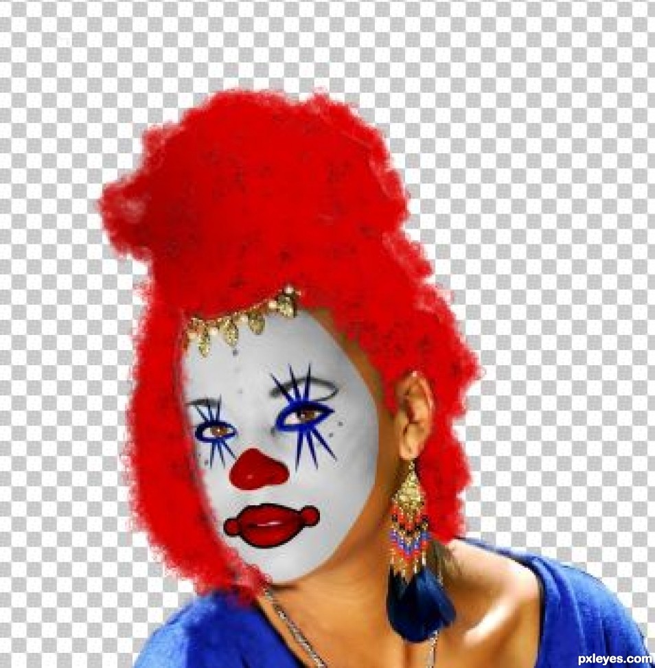 Creation of clowny look: Step 7