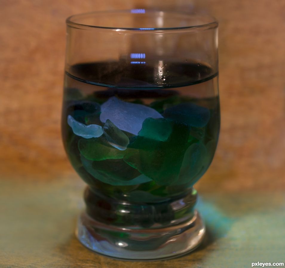 Seaglass in a glass