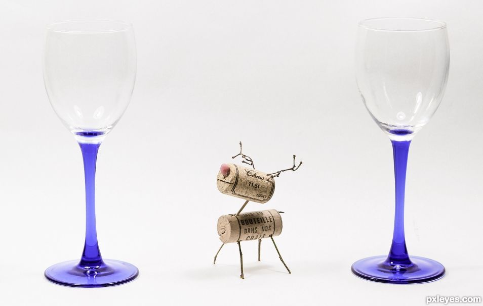 Cork Deer & Glassware