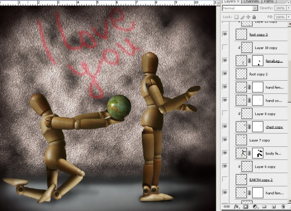Creation of I Love You: Step 4