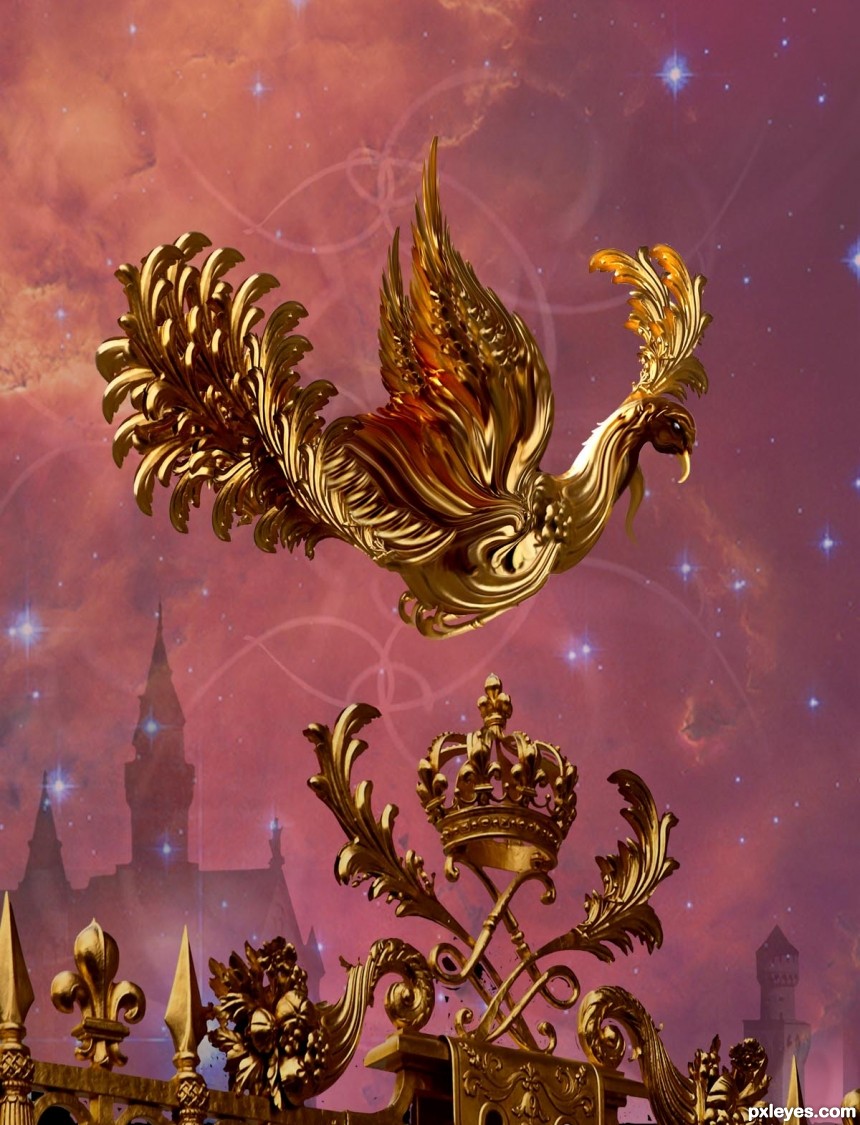 Flight of The Golden Phoenix  photoshop picture)