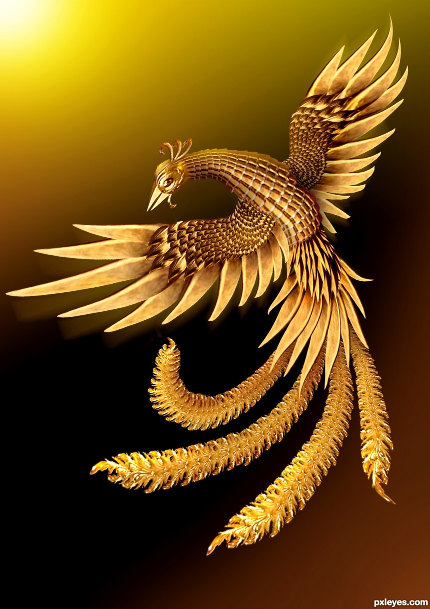 flying Phoenix photoshop picture)