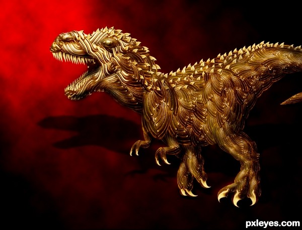 Creation of golden dinosaur: Final Result
