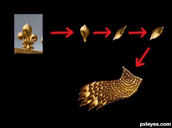 Creation of flying Phoenix: Step 3
