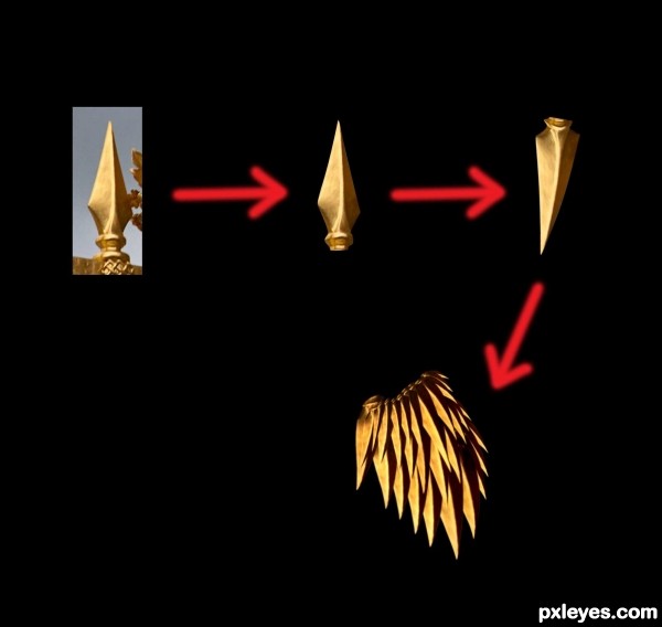 Creation of flying Phoenix: Step 4