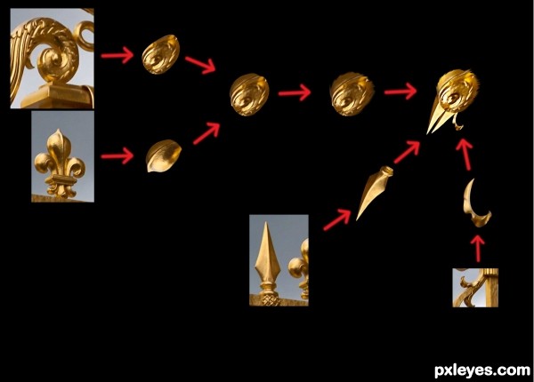 Creation of flying Phoenix: Step 7