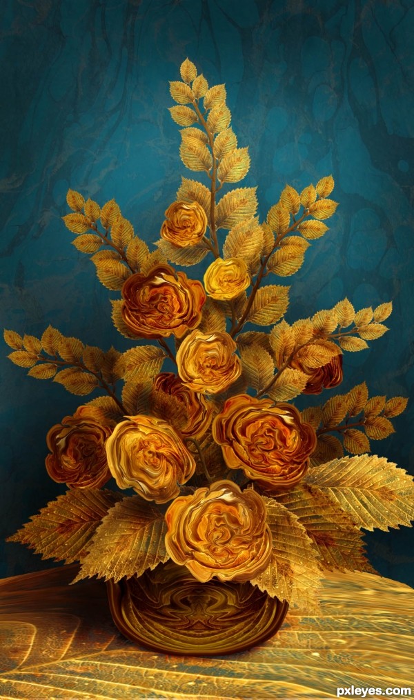 Creation of Antiqued Roses: Final Result