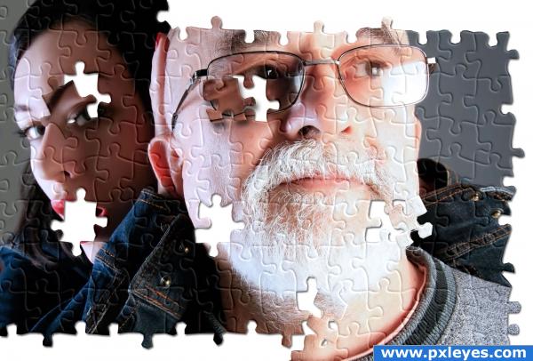 Creation of Grandpa jigsaw: Final Result