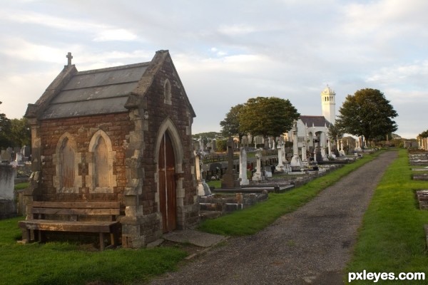 Creation of In a Country Churchyard: Step 2