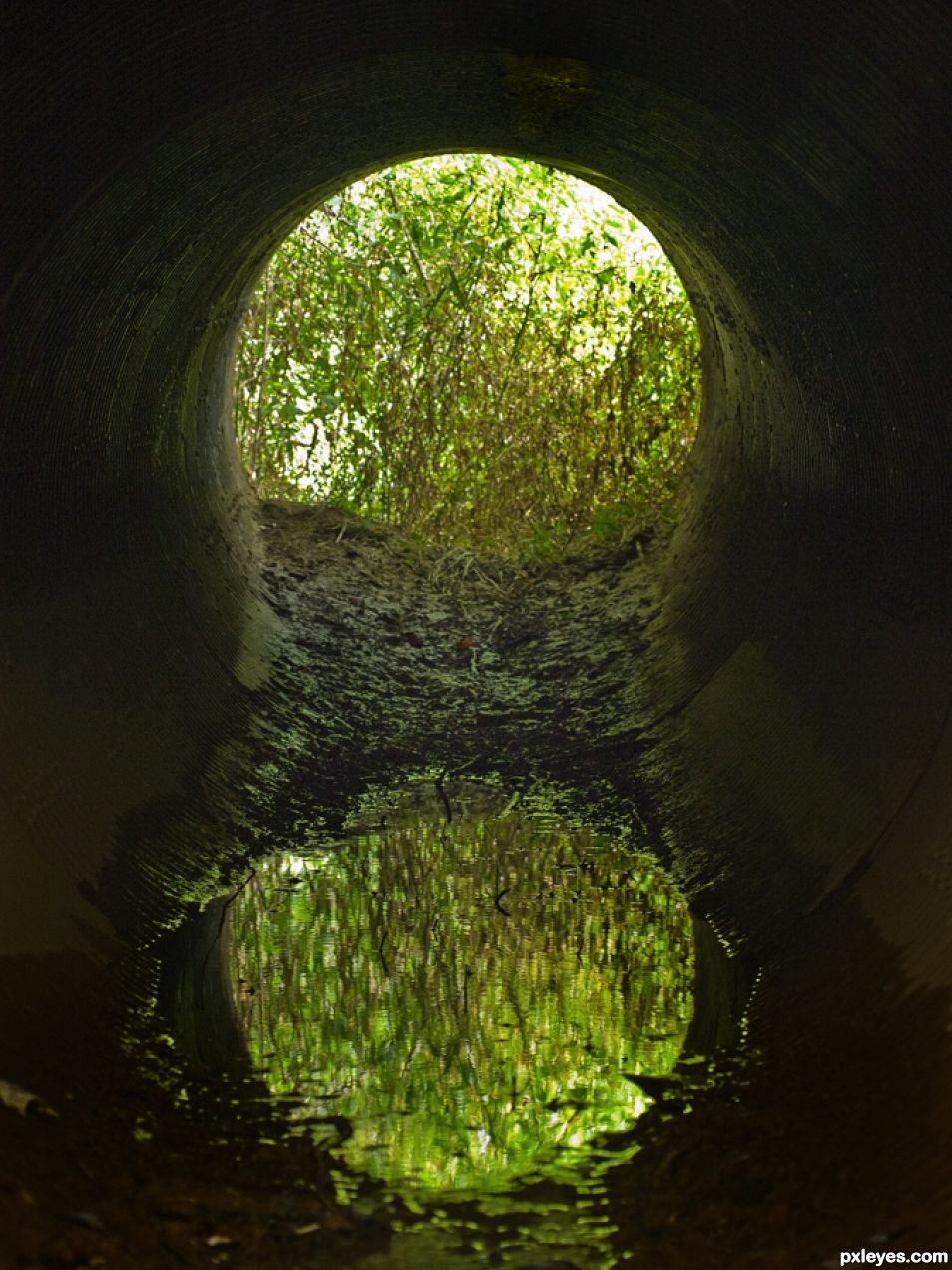 View through a rainwater culvert